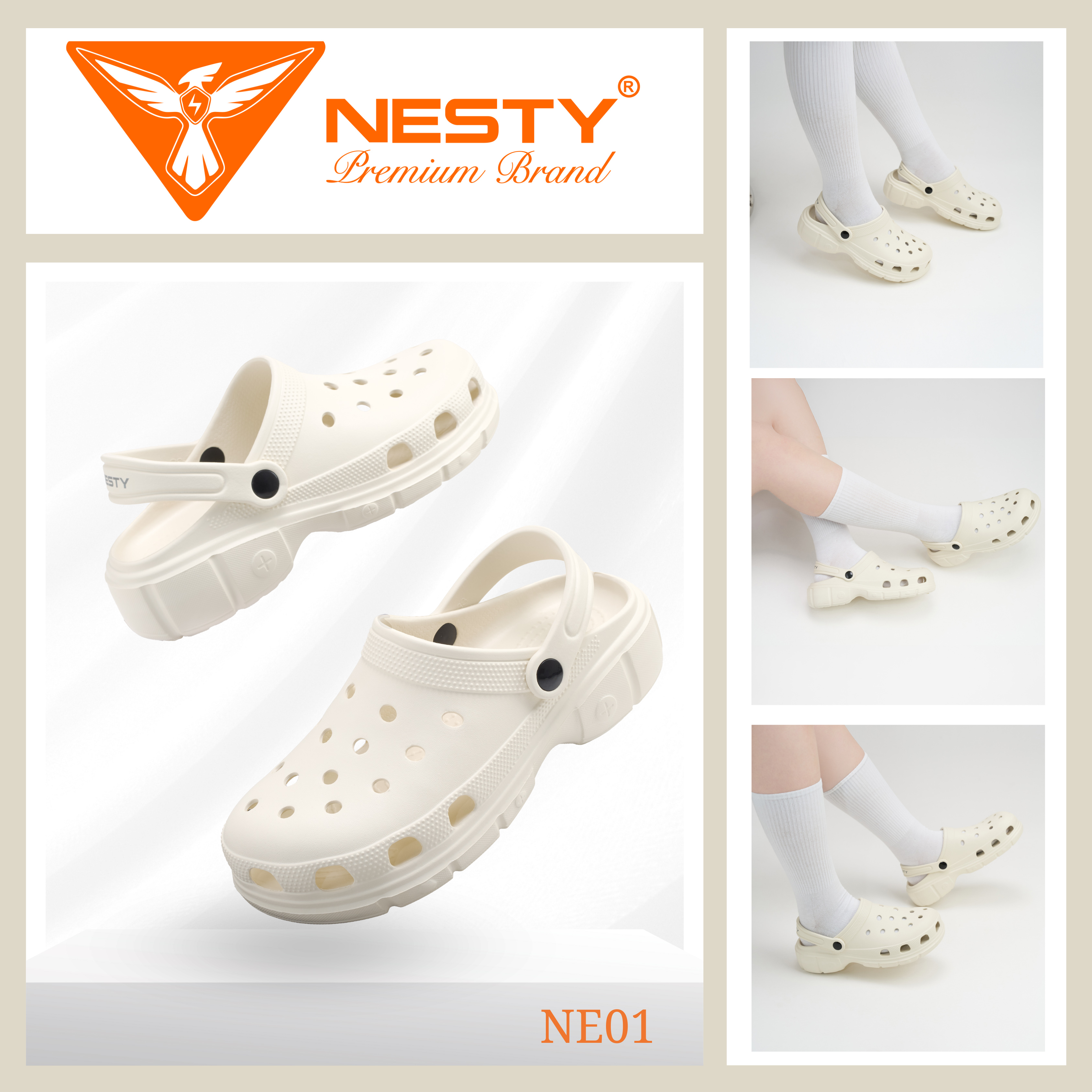 Dép Sục Nam Nữ NESTY Kiểu Dáng Basic Sục Đế Cao Mềm Chống Trượt NE01